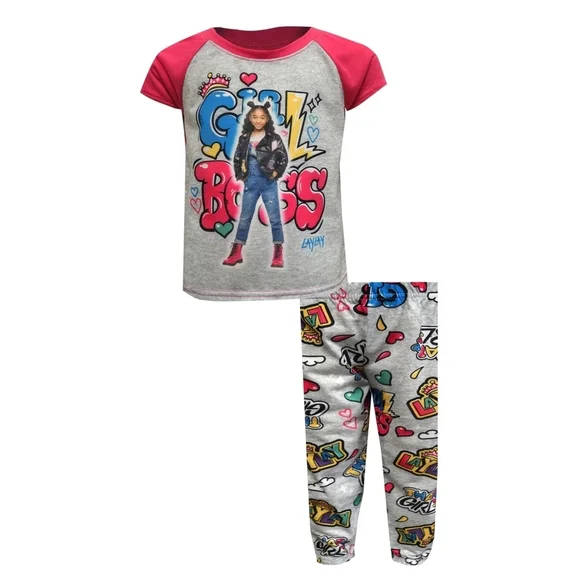Nickelodeon Girl Boss Pajama Set - Pink and Gray - Picture 1 of 6